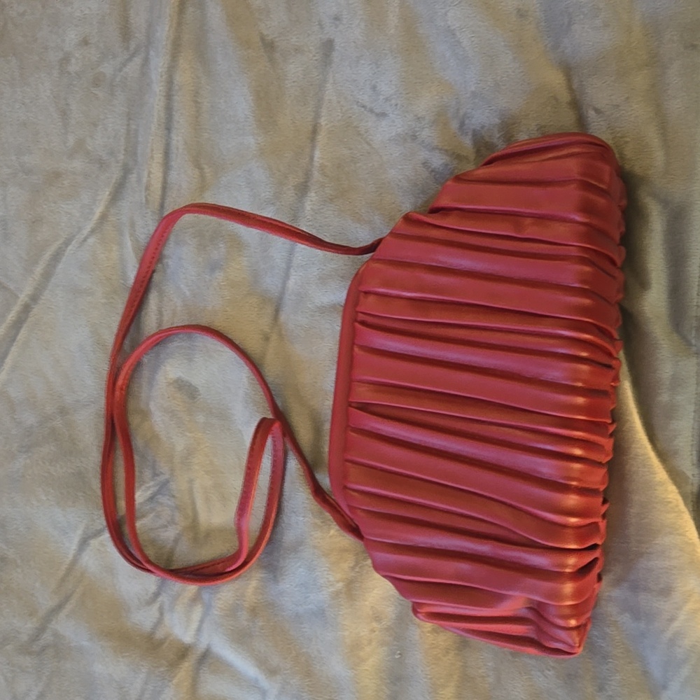 Red Clutch Purse Dumpling Bag